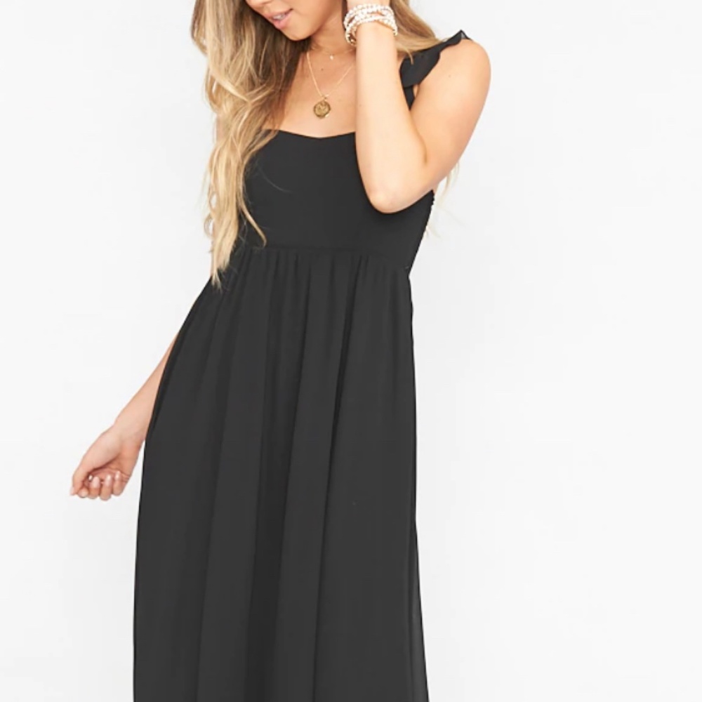 Show Me Your Mumu June Black Size Small Chiffon Bridesmaids Dress $198 Maternity - Picture 2 of 12